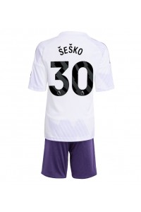 Fotbalové Dres Manchester United Benjamin Sesko #30 Dětské Venkovní Oblečení 2025-26 Krátký Rukáv (+ trenýrky)